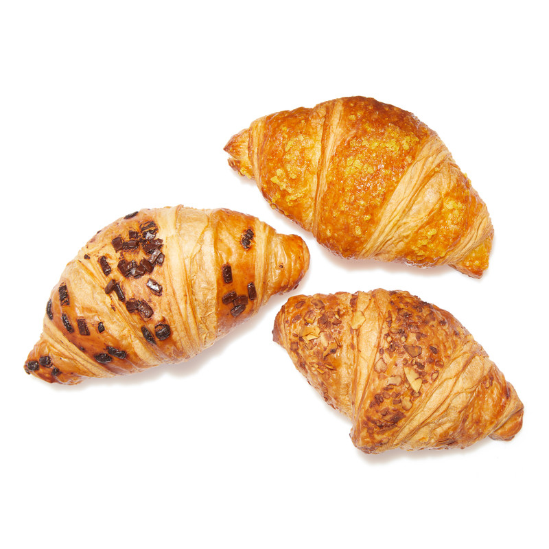 Mix Mini Gevulde Croissants (Amandel, Praliné, Abrikoos) vgr